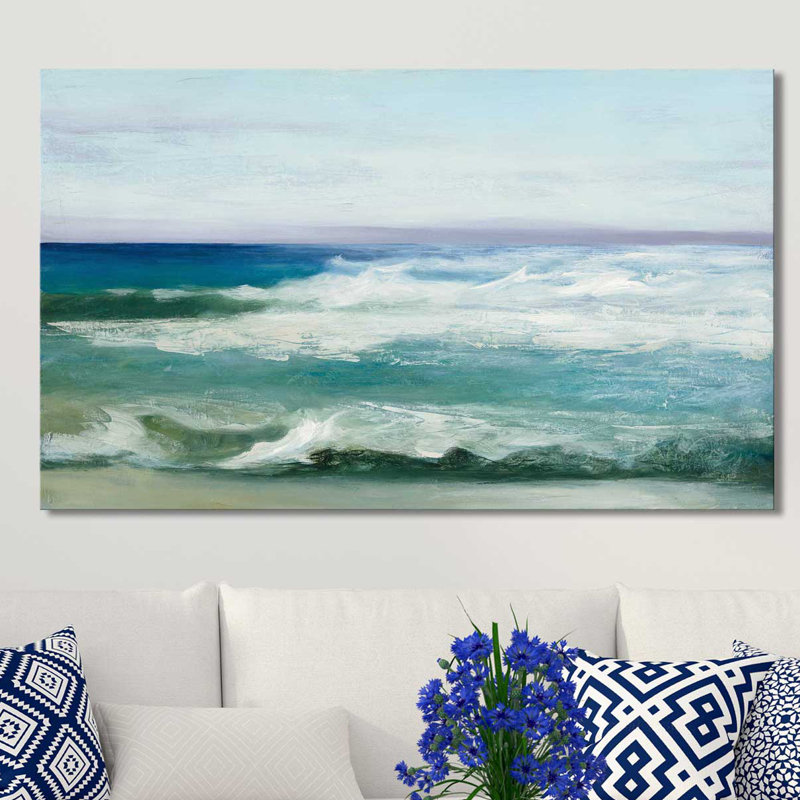 «Azure Ocean», reproduction de peinture à l'acrylique sur toile, H 24 po x l 40 po x P 1,5 po, Toile tendue