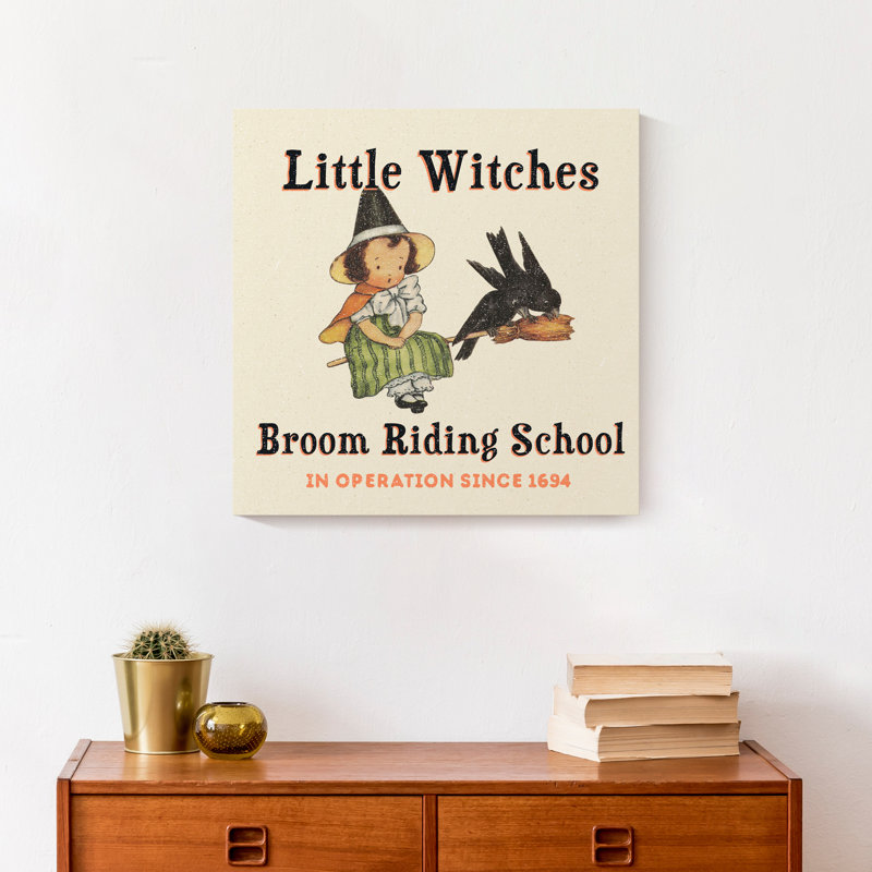 «Little Witches Broom Riding School», reproduction sur toile