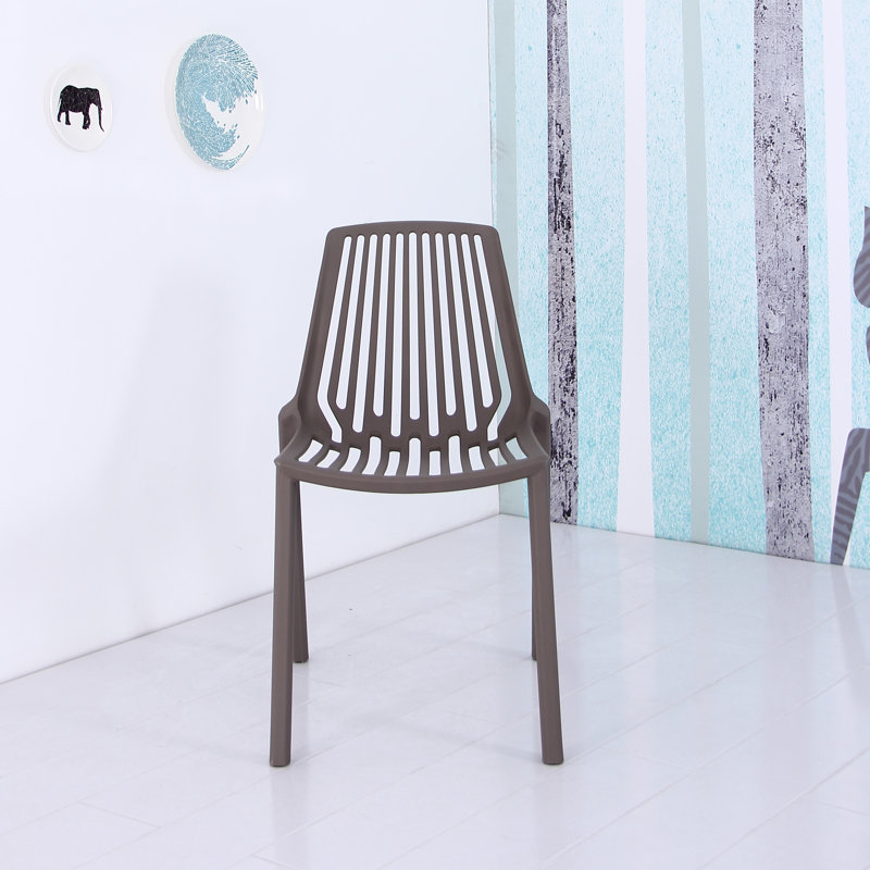 Leopoldo 17'' H Stacking Side Chair, Gray