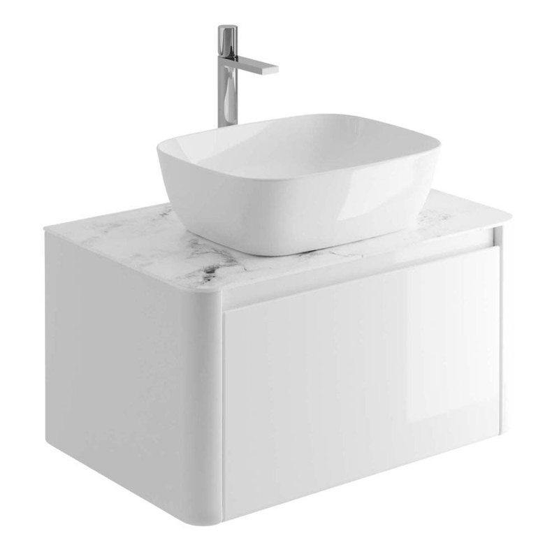 750cm Single Bathroom Vanity Base Only in White, White, White