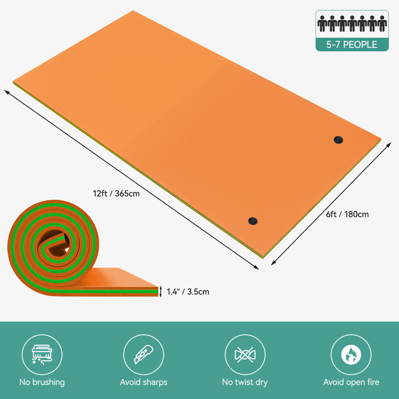 Tapis flottant 3 couches Balconera, Orange/vert, H 1,4 po x l 144 po x P 70,9 po