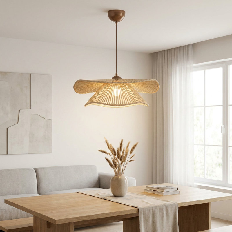 Bohemian Sculptural Macrame 1 Light Chandelier