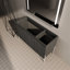 Meuble-lavabo en chêne foncé de 122 cm (48 po) - Porte de meuble-lavabo moderne et épurée, autoportante et fermée
