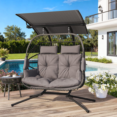 Fauteuil balançoire surdimensionné avec auvent réglable