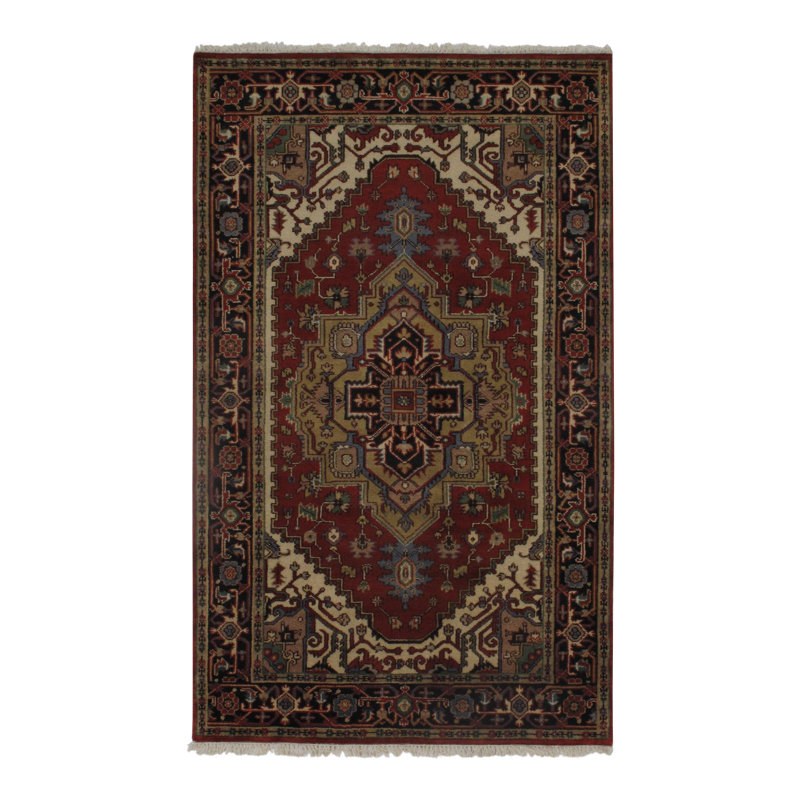 Tapis de zone en laine 5 pi 1 po x 8 pi 3 po one-of-kind-noué la serapi brown Debose