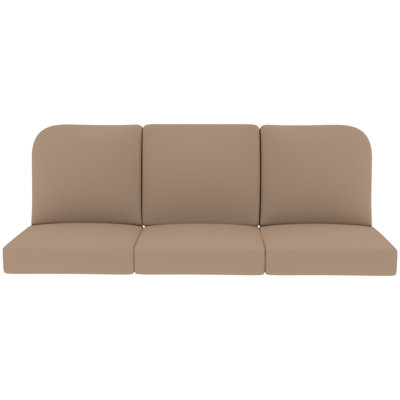 Ensemble de 3 coussins de remplacement pour siège d'extérieur profond de 22 po x 24 po Argyri, coussins de siège et de dossier en mousse à haute densité de 5 po d'épaisseur Anahit avec tissu hydrofuge et résistant aux rayons UV