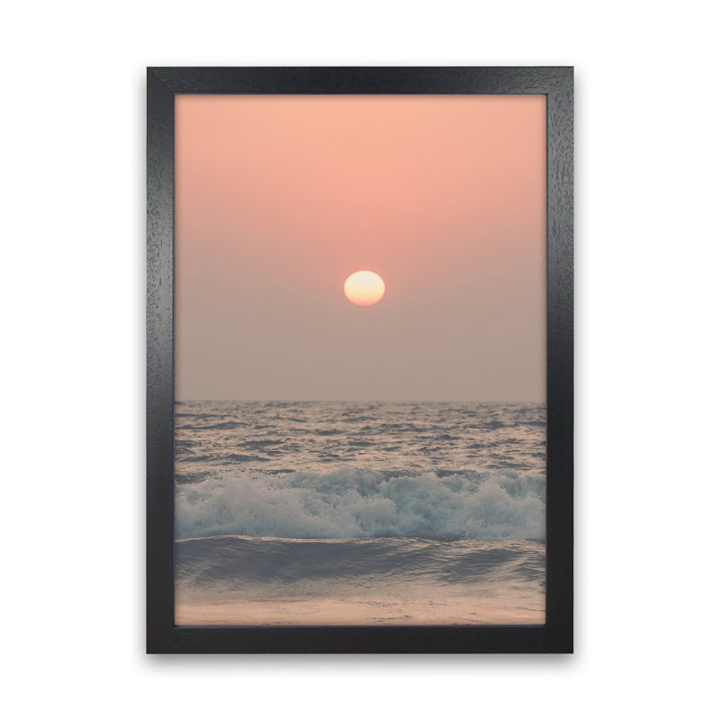 Pink Beach Sunset by Victoria Frost - Print, Black Framed, 34cm H x 25cm W x 3cm D