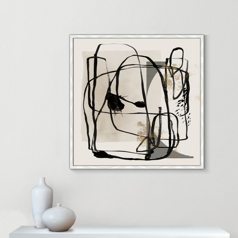 «Blot I» par Isabelle Z, L 32 po x H 32 po, Impression encadrée, Grain de bois blanc