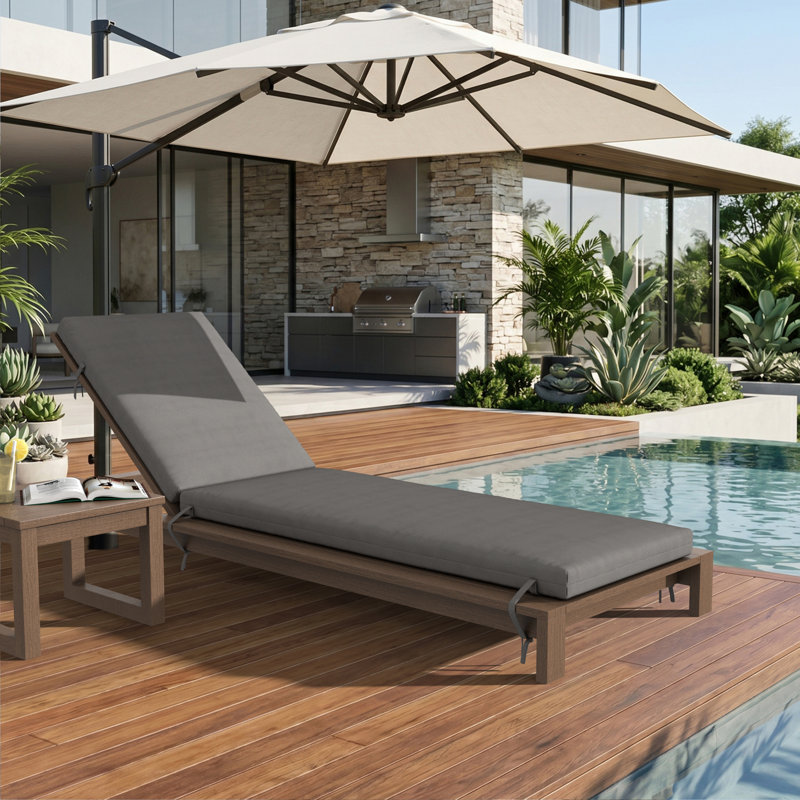 Lani Sunbrella® Outdoor Chaise Lounge Cushion, 21" W x 78" D, Sunbrella Bliss Smoke