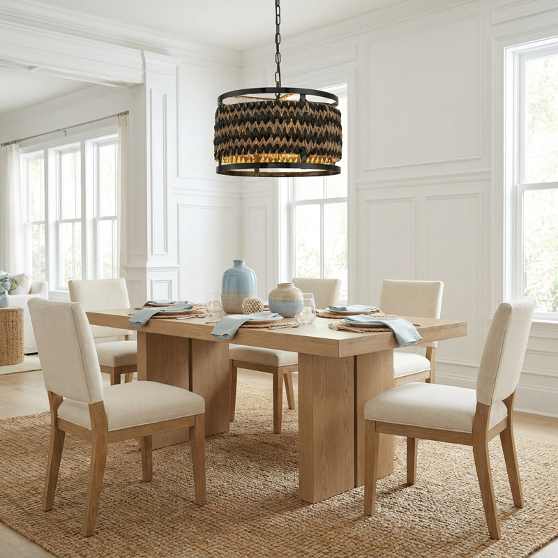 Luminaire suspendu tissé scandinave 3 lumières Amara