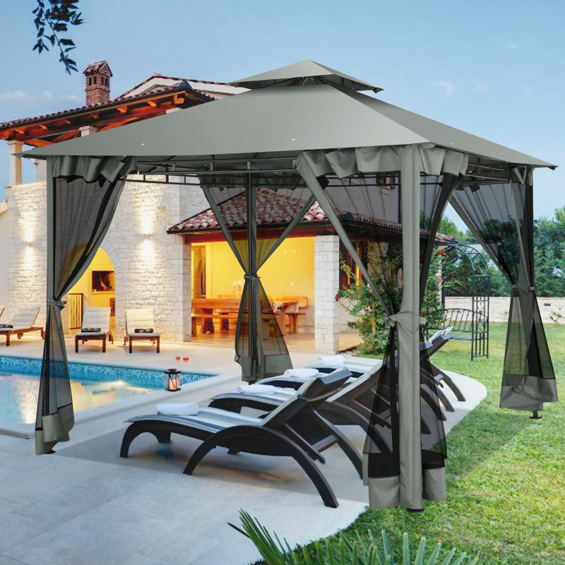 Abri de jardin escamotable 10 x 10 pi, Gris