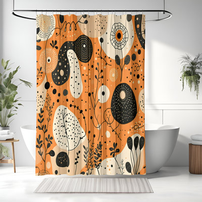 Rideau de douche avec tapis de bain