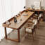 Bureau en bois de pin massif avec 3 tiroirs - Design à bord fermé-1827846355