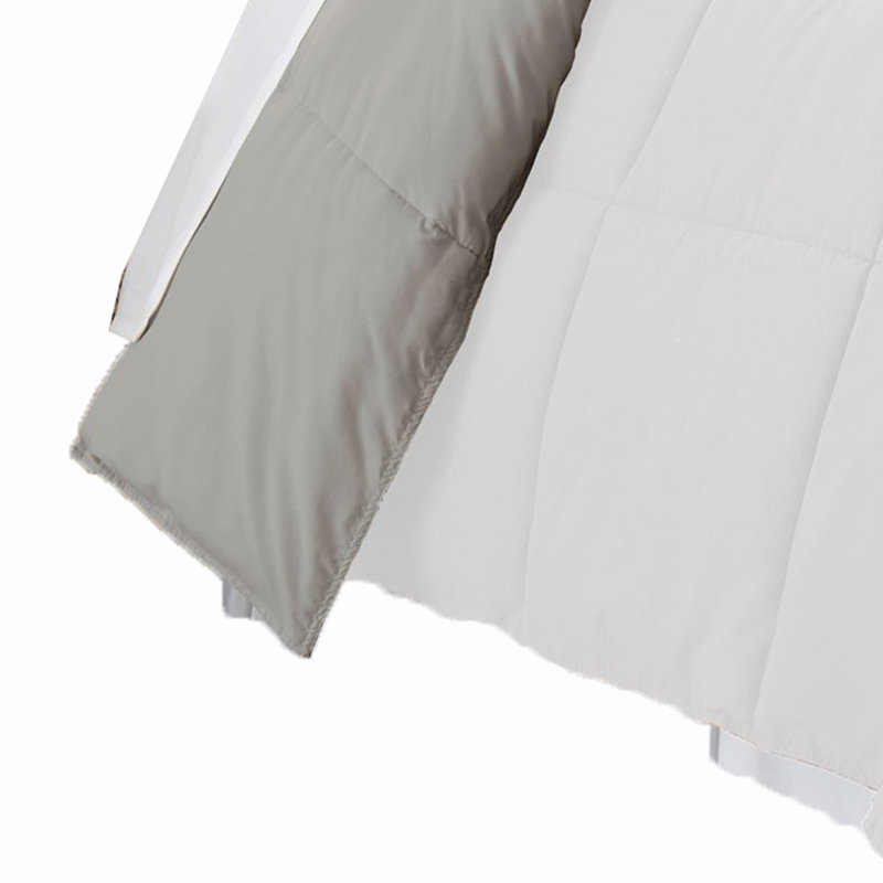 Microfiber Reversible Comforter, Queen Comforter, White/Gray