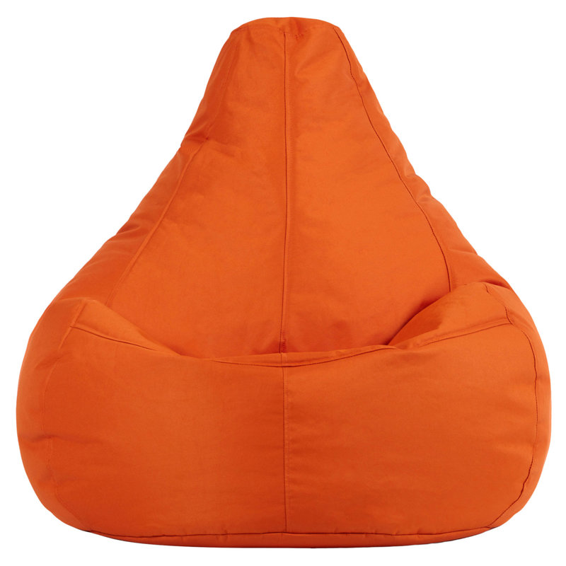 icon Dalton Medium Beanbag Outdoor Black Set of 2, Vibrant Orange