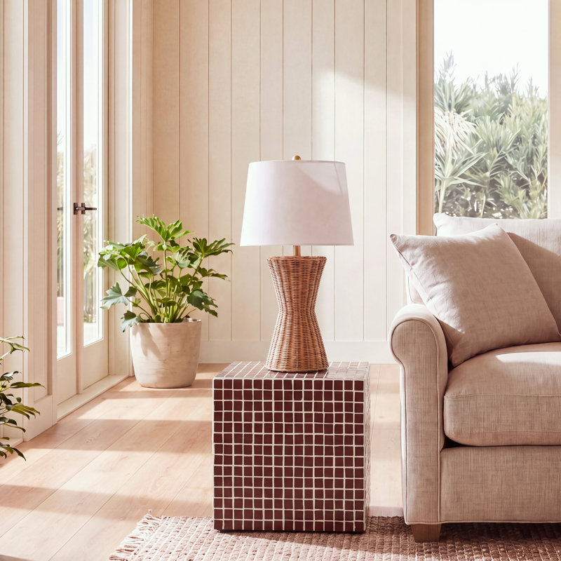 Melusina Hikari Cube Accent Table, Bordeaux