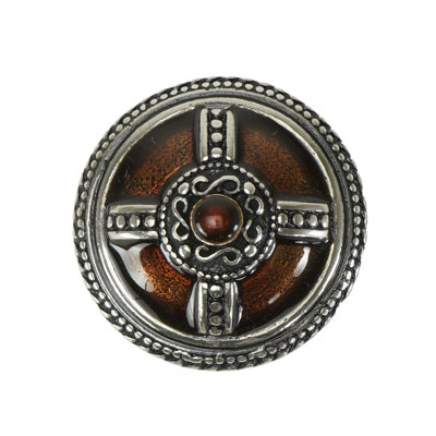 Grande poignée ronde Vortice Glaze avec glaçure Smokey Topaz en calice