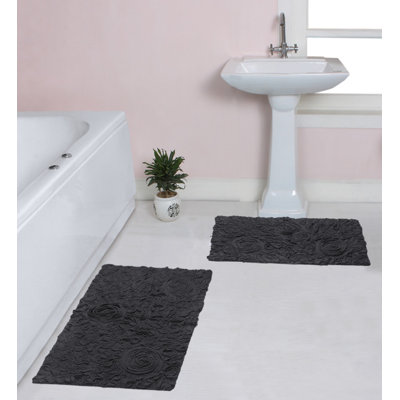 Tapis 100% coton lavable à la machine de la collection Bell Flower (ensemble de 2)