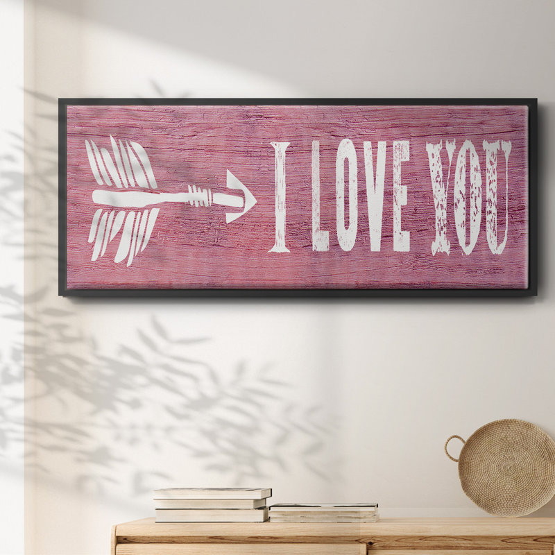 «I Love You», toile encadrée, H 20 po x l 50 po