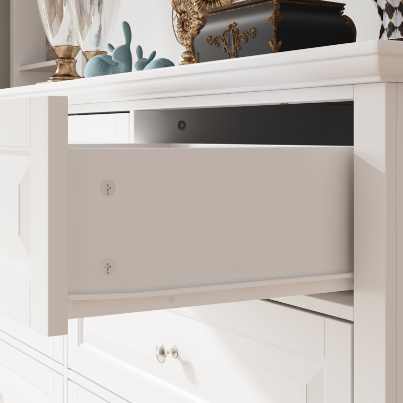 Versatile Storage Cabinet With 9 Drawers, White
