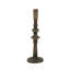 Ensemble de 2 porte-bougies sculpturales en fer noir, S: 3,9 x 3,9 x 13,8 po: L 3,5 x 3,5 x 11,2 po