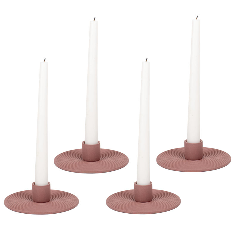 Brick-Red Ceramic Candle Holder 4-Pack