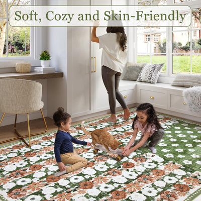 Tapis de salon lavable et antidérapant