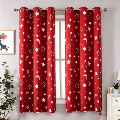 2‑Pack Star Moon Blackout Curtains