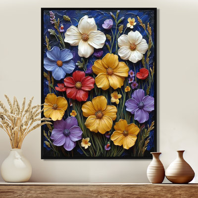Décoration murale colorée fleurs de renoncule - Fleurs sauvages