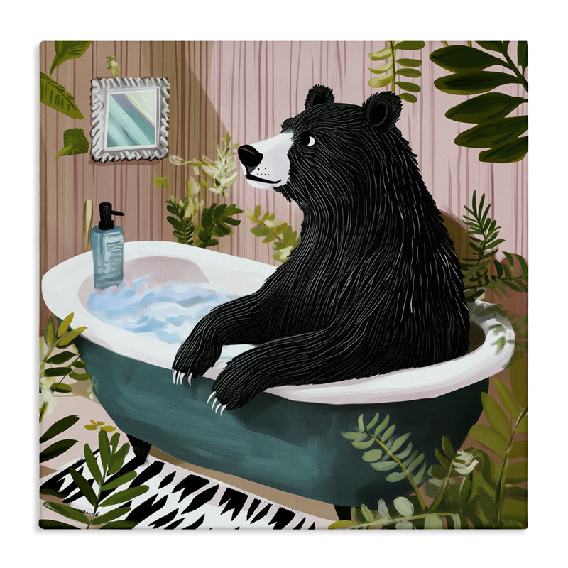«Bear in Plant», art mural par Annabelle Hall, H 30 po x l 30 po