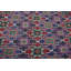 Grand tapis kilim turc rétro avec broderie colorée sur fond noir pour la salle à manger