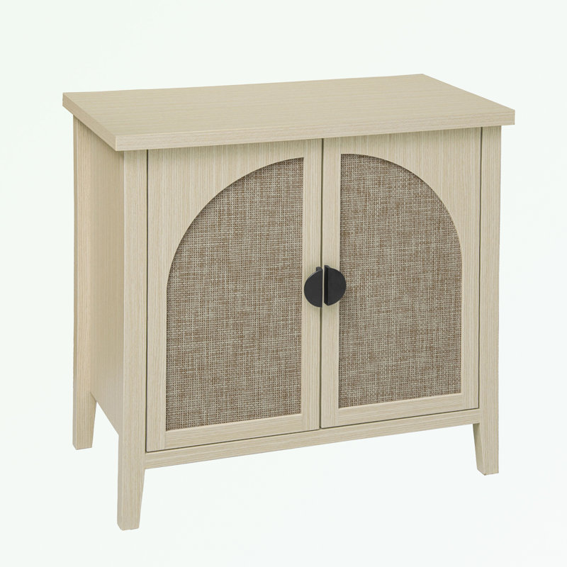 Armoire 2 portes en rotin avec pieds robustes