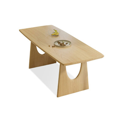 Modern Burlywood Rectangular Solid Wood Dining Table