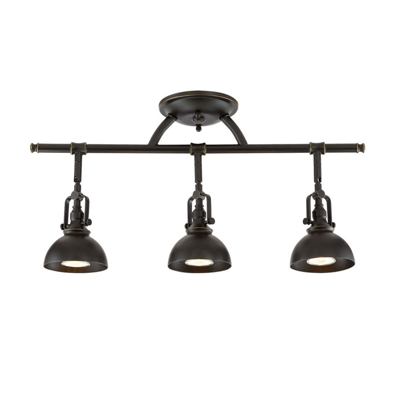 Luminaire sur rail directionnel industriel 3 lumières Kira Home Broadway 23, finition bronze