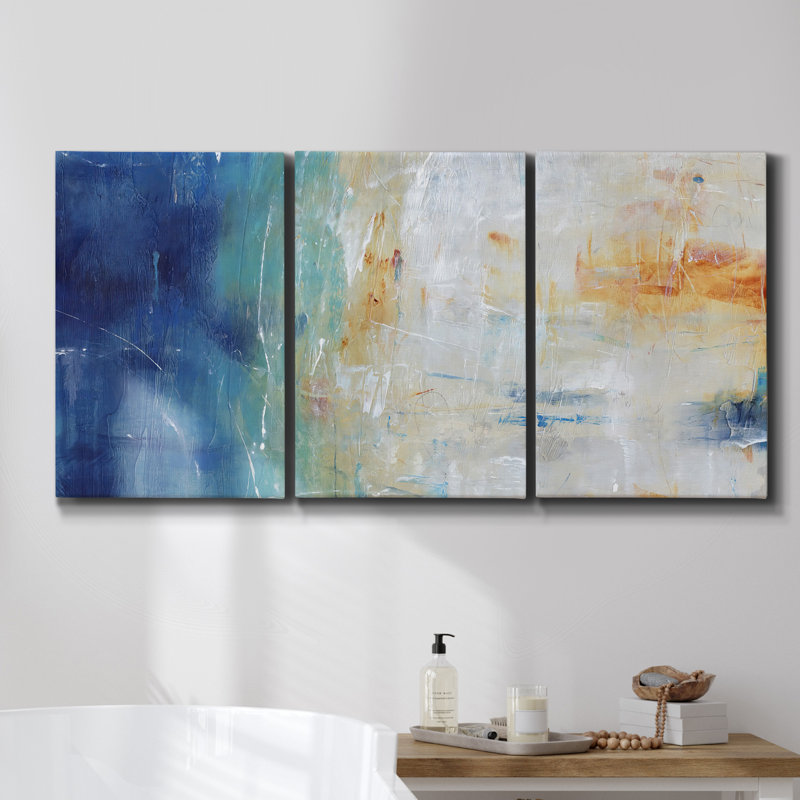 Gros plan sur marguerite II, reproduction sur toile 3 pièces, H 60 po x l 120 po x P 2 po