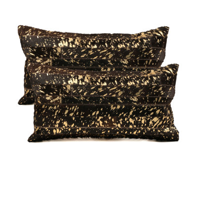 Ensemble de 2 coussins Torino Madrid 30 x 50 cm - Chocolat/Or