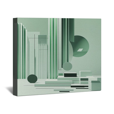 Mint Geometric Composition Canvas Gallery Wrap in Many Sizes