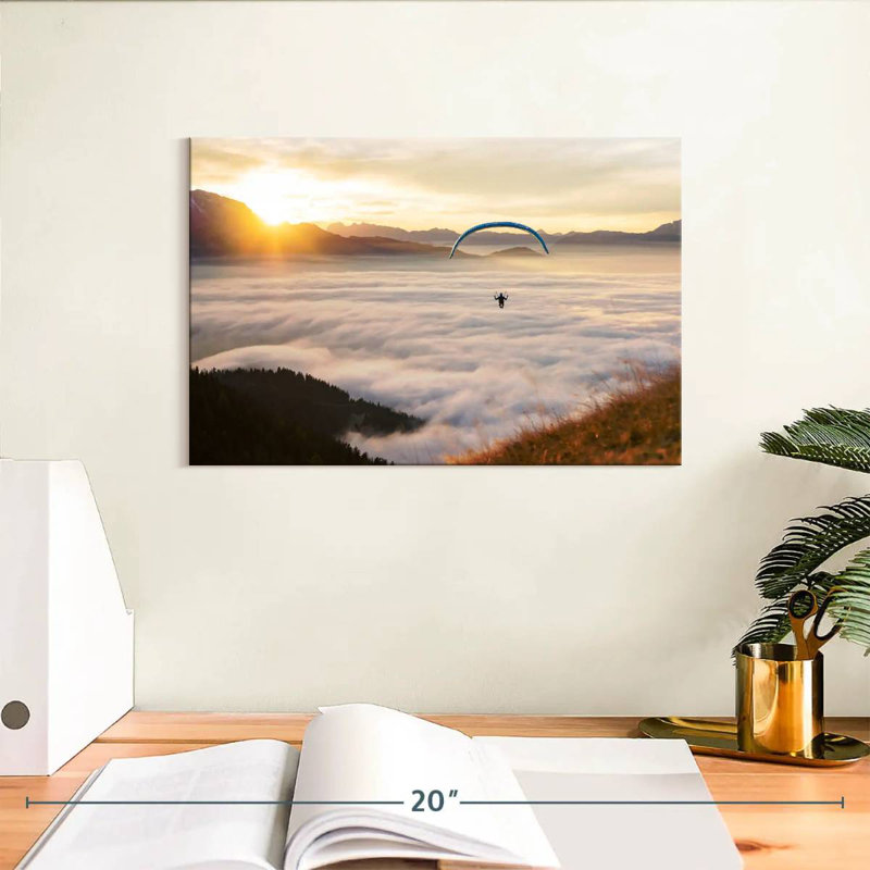 Sireci Paragliding Above The Clouds, 8" H x 12" W