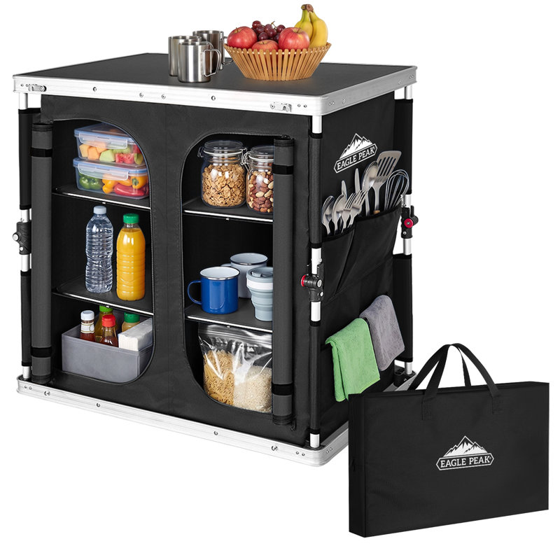 Table de camping double EAGLE PEAK, Noir