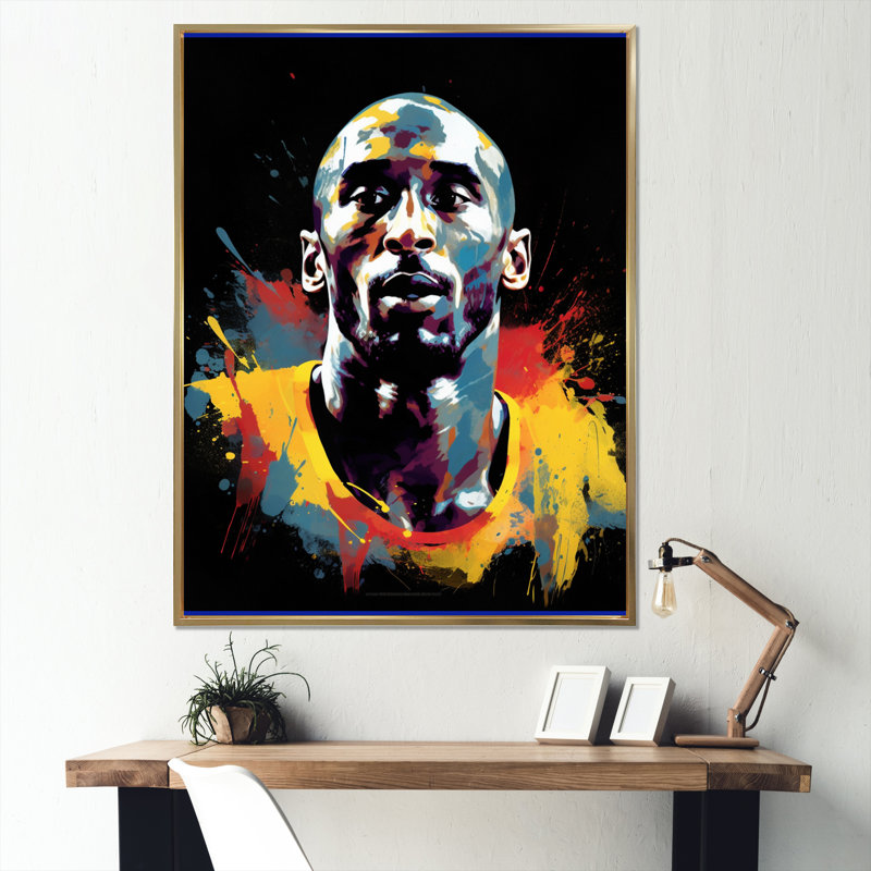 Reproduction d'art sur toile Kobe Memory III - Sports, H 32 po x l 24 po x P 1 po, Cadre flottant doré