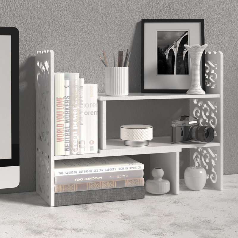 Expandable Wood Plastic Composite Desk Storage Rack , White
