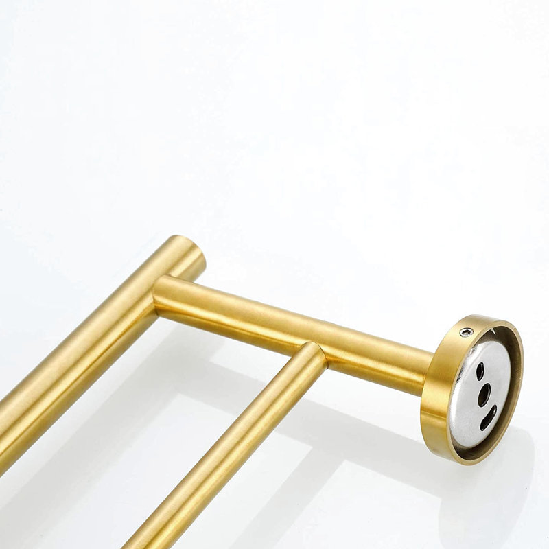 Bathroom Towel Rack  5 Pieces  - Brushed Gold Aluminium Strong And For Bath, Bed, Laundry, Kitchen Simple Install Procedure 5 Piece Material , Rust- Bedroom, Easy To Up