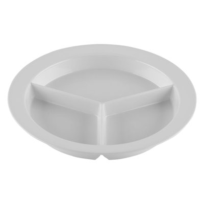Assiettes divisées profondes en mélamine à 3 compartiments GET, 9 po (ensemble de 12)