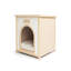 Maison moderne pour animaux avec coussin confortable, table d'appoint double usage, style décontracté américain, jaune pour petits chiens, 21 tables, jaune, motif