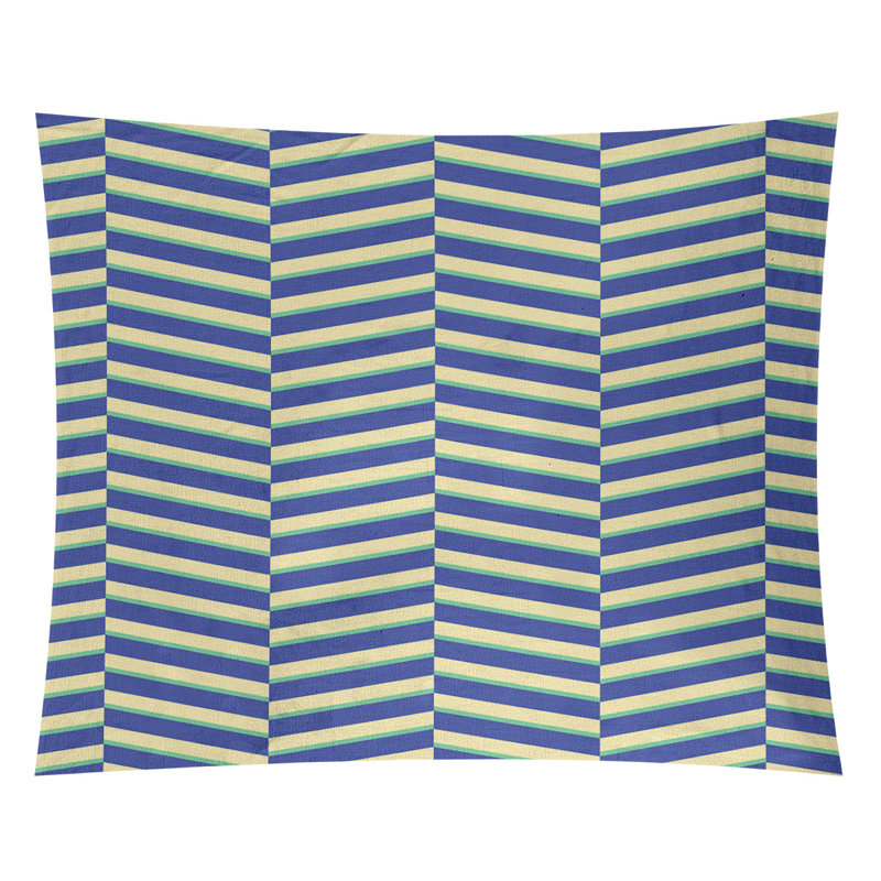 Tapisserie, H 68 po x l 80 po, Bleu / Vert / Jaune