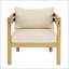 Fauteuil d'extérieur en bois d'acacia durable avec coussins hydrofuges et repose-pieds ajustables pour un confort optimal sur la terrasse