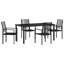 5 Piece Garden Dining Set Black PVC