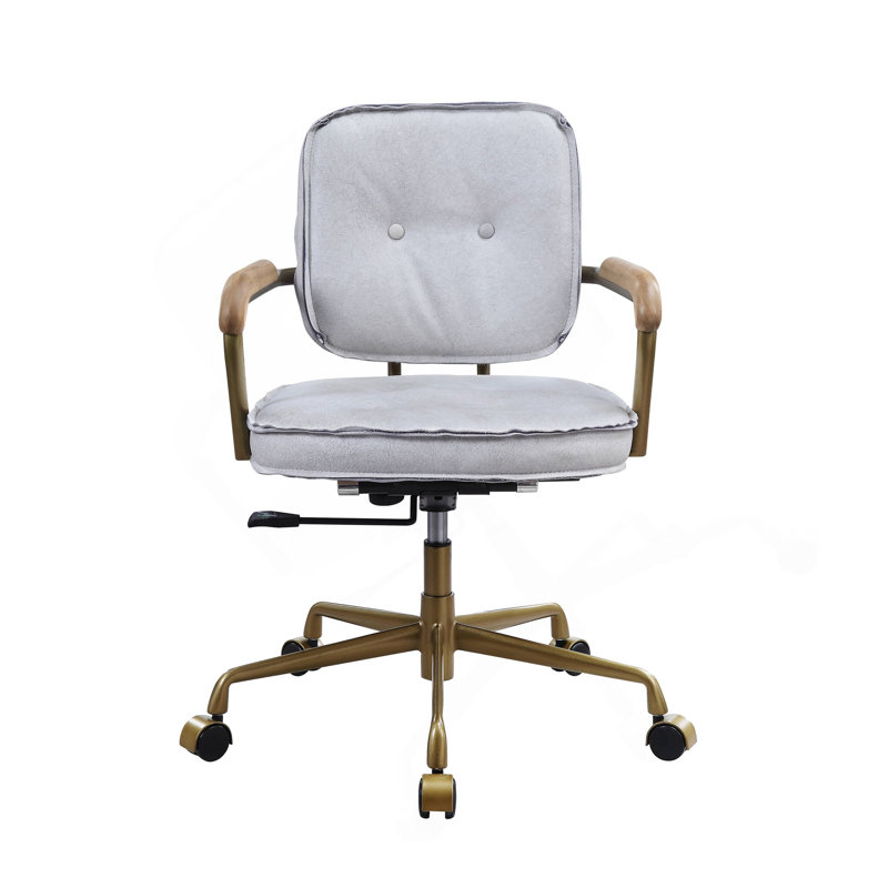 Chaise de bureau Siecross, Blanc antique/gris