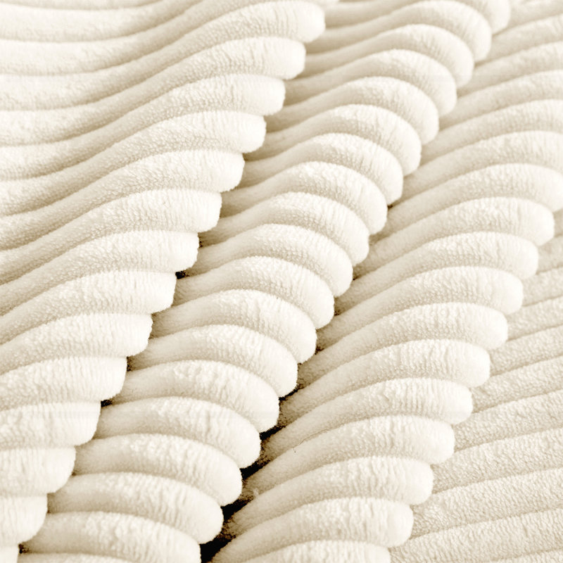 28" Corduroy Ottoman, Cream