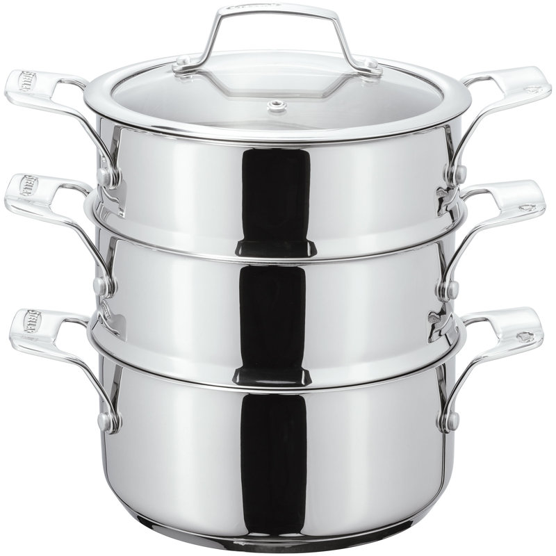 Stellar Steamers Stainless Steel (18/10) Steamer Basket with 18cm Diameter, 25cm H x 18cm W x 18cm D